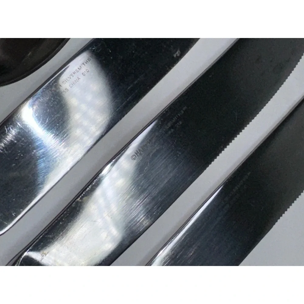 Hampton bistro Silversmith‎ Black Stainless Flatware 7 Pc Spoon Fork Replacement